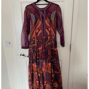 Anthropologie MAREN EMBROIDERED MAXI DRESS Size 10